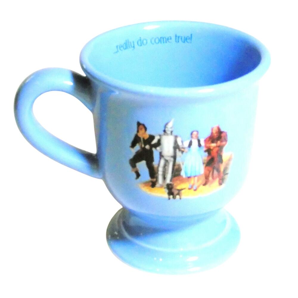 Wizard Of Oz Coffee Mug Tea Cup 14oz Wishes Really Do Come True Pedestal Blue